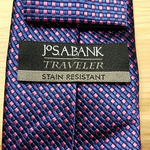 JOS A Bank Blue Pink tie - Picture 2 of 5